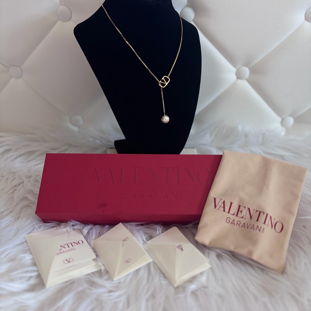 Valentino Garavani VLogo Signature Necklace with Swarovski® Pearl